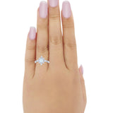 Floral Vintage Style Wedding Engagement Ring Round Cubic Zirconia 925 Sterling Silver
