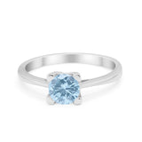 Art Deco Vintage Style Solitaire Wedding Ring Round Cubic Zirconia 925 Sterling Silver