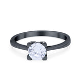 Art Deco Vintage Style Solitaire Wedding Ring Round Cubic Zirconia 925 Sterling Silver