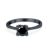 Art Deco Vintage Style Solitaire Wedding Ring Round Cubic Zirconia 925 Sterling Silver