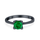 Art Deco Vintage Style Solitaire Wedding Ring Round Cubic Zirconia 925 Sterling Silver