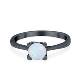 Art Deco Vintage Style Solitaire Wedding Ring Round Cubic Zirconia 925 Sterling Silver