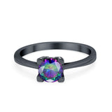 Art Deco Vintage Style Solitaire Wedding Ring Round Cubic Zirconia 925 Sterling Silver