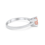 Art Deco Vintage Style Solitaire Wedding Ring Round Cubic Zirconia 925 Sterling Silver