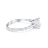 Art Deco Vintage Style Solitaire Wedding Ring Round Cubic Zirconia 925 Sterling Silver