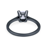 Art Deco Vintage Style Solitaire Wedding Ring Round Cubic Zirconia 925 Sterling Silver