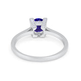 Art Deco Vintage Style Solitaire Wedding Ring Round Cubic Zirconia 925 Sterling Silver