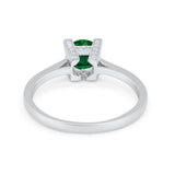 Art Deco Vintage Style Solitaire Wedding Ring Round Cubic Zirconia 925 Sterling Silver