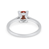 Art Deco Vintage Style Solitaire Wedding Ring Round Cubic Zirconia 925 Sterling Silver