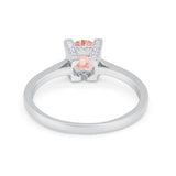 Art Deco Vintage Style Solitaire Wedding Ring Round Cubic Zirconia 925 Sterling Silver