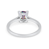 Art Deco Vintage Style Solitaire Wedding Ring Round Cubic Zirconia 925 Sterling Silver