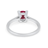 Art Deco Vintage Style Solitaire Wedding Ring Round Cubic Zirconia 925 Sterling Silver