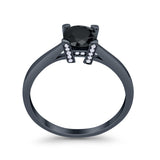 Art Deco Vintage Style Solitaire Wedding Ring Round Cubic Zirconia 925 Sterling Silver