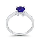Art Deco Vintage Style Solitaire Wedding Ring Round Cubic Zirconia 925 Sterling Silver