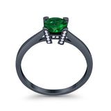 Art Deco Vintage Style Solitaire Wedding Ring Round Cubic Zirconia 925 Sterling Silver
