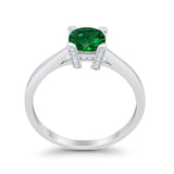 Art Deco Vintage Style Solitaire Wedding Ring Round Cubic Zirconia 925 Sterling Silver