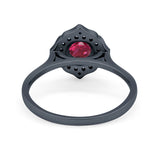 Halo Wedding Engagement Bridal Ring Art Deco Round Cubic Zirconia 925 Sterling Silver
