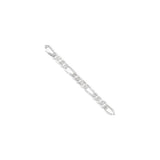 7.2MM 180 Figaro Pave Link Chain .925 Sterling Silver  Sizes "8-28" Inches