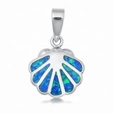 Seashell Pendant Charm Solid 925 Sterling Silver Choose Color
