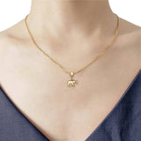 Real Elephant Charm Pendant 14K Yellow Gold 17mmX11mm 1gm
