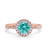 Halo Twisted Wedding Ring Simulated Cubic Zircnoia 925 Sterling Silver