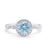 Halo Twisted Wedding Ring Simulated Cubic Zircnoia 925 Sterling Silver