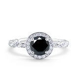 Halo Twisted Wedding Ring Simulated Cubic Zircnoia 925 Sterling Silver