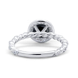 Halo Twisted Wedding Ring Simulated Cubic Zircnoia 925 Sterling Silver