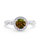 Halo Twisted Wedding Ring Simulated Cubic Zircnoia 925 Sterling Silver