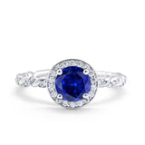 Halo Twisted Wedding Ring Simulated Cubic Zircnoia 925 Sterling Silver