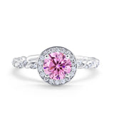 Halo Twisted Wedding Ring Simulated Cubic Zircnoia 925 Sterling Silver