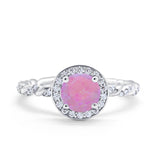 Halo Twisted Wedding Ring Simulated Cubic Zircnoia 925 Sterling Silver