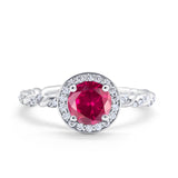 Halo Twisted Wedding Ring Simulated Cubic Zircnoia 925 Sterling Silver