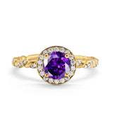 Halo Twisted Wedding Ring Simulated Cubic Zircnoia 925 Sterling Silver