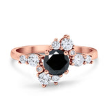 Fashion Ring Round Simulated Cubic Zirconia 925 Sterling Silver
