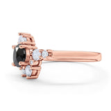 Fashion Ring Round Simulated Cubic Zirconia 925 Sterling Silver