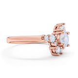 Fashion Ring Round Simulated Cubic Zirconia 925 Sterling Silver