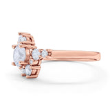 Fashion Ring Round Simulated Cubic Zirconia 925 Sterling Silver