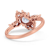 Fashion Ring Round Simulated Cubic Zirconia 925 Sterling Silver