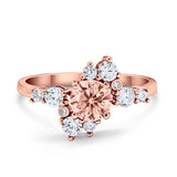 Fashion Ring Round Simulated Cubic Zirconia 925 Sterling Silver