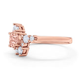Fashion Ring Round Simulated Cubic Zirconia 925 Sterling Silver