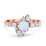 Fashion Ring Round Simulated Cubic Zirconia 925 Sterling Silver