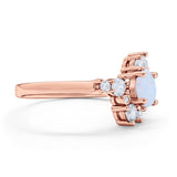 Fashion Ring Round Simulated Cubic Zirconia 925 Sterling Silver