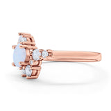 Fashion Ring Round Simulated Cubic Zirconia 925 Sterling Silver