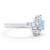 Fashion Ring Round Simulated Cubic Zirconia 925 Sterling Silver