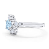 Fashion Ring Round Simulated Cubic Zirconia 925 Sterling Silver