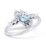 Fashion Ring Round Simulated Cubic Zirconia 925 Sterling Silver