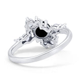 Fashion Ring Round Simulated Cubic Zirconia 925 Sterling Silver