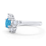 Fashion Ring Round Simulated Cubic Zirconia 925 Sterling Silver