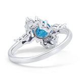 Fashion Ring Round Simulated Cubic Zirconia 925 Sterling Silver